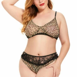 3WISHES Plus Size Fierce Feline Bra Set