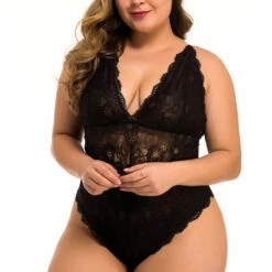 3WISHES Plus Size Lucky In Lace Teddy