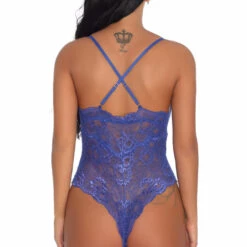 3WISHES Lingerie Lacy V-Cut Teddy