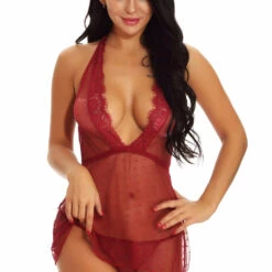 3WISHES Lingerie Low Cut French Dot Babydoll 6 3WISHES Lingerie Low Cut French Dot Babydoll