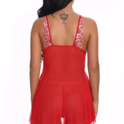 3WISHES Lingerie Mesh And Contrast Lace Babydoll 48 3WISHES Lingerie Mesh And Contrast Lace Babydoll