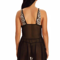 3WISHES Lingerie Mesh And Contrast Lace Babydoll 32 3WISHES Lingerie Mesh And Contrast Lace Babydoll