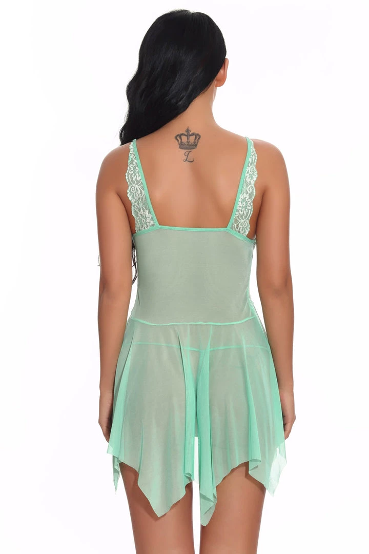 3WISHES Lingerie Mesh And Contrast Lace Babydoll 17 3WISHES Lingerie Mesh And Contrast Lace Babydoll