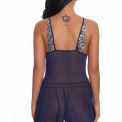 3WISHES Lingerie Mesh And Contrast Lace Babydoll 55 3WISHES Lingerie Mesh And Contrast Lace Babydoll