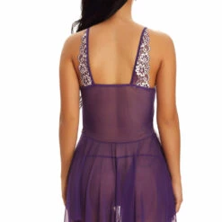 3WISHES Lingerie Mesh And Contrast Lace Babydoll 51 3WISHES Lingerie Mesh And Contrast Lace Babydoll