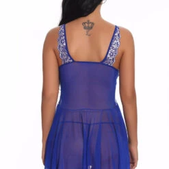 3WISHES Lingerie Mesh And Contrast Lace Babydoll 41 3WISHES Lingerie Mesh And Contrast Lace Babydoll