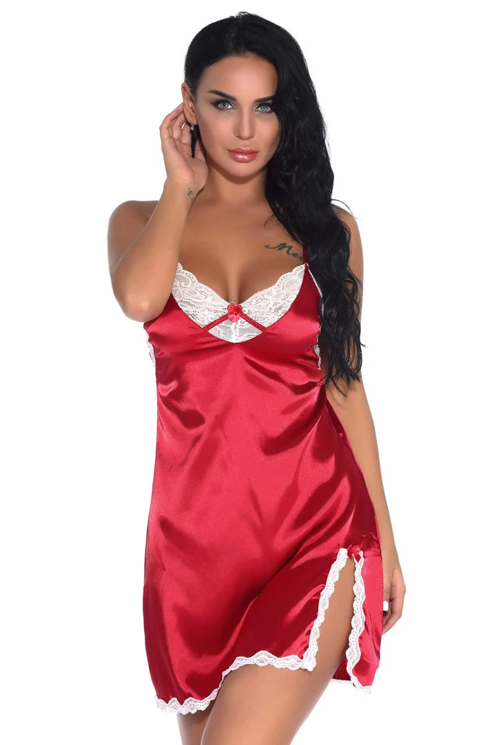 3WISHES Lovely Lace And Satin Chemise 1 3WISHES Lovely Lace And Satin Chemise