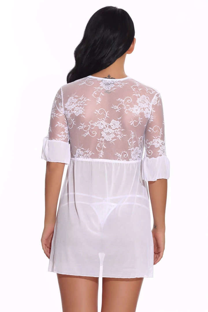 3WISHES Tie Front Robe And Thong Lingerie 17 3WISHES Tie Front Robe And Thong Lingerie