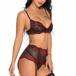 3WISHES Cutesy Contrast Lace Bra Set Bra Sets