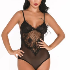 3WISHES Lingerie Lacy Inset Teddy