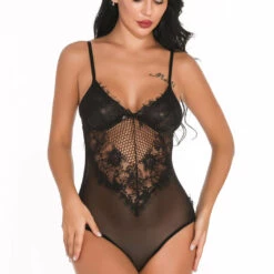 3WISHES Lingerie Lacy Inset Teddy
