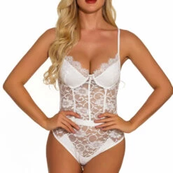 3WISHES Teddy Lingerie Darling Daisy Lace Teddy