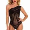 3WISHES Pure Romance One Shoulder Teddy Teddy Lingerie