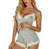 3WISHES Lingerie Grey Jersey Knit Sleepwear Set