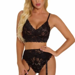 3WISHES Beauty Bralette And Garter Panty
