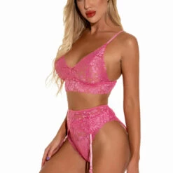 3WISHES Beauty Bralette And Garter Panty