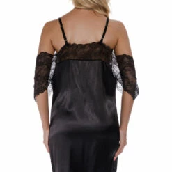 3WISHES Lingerie Cold Shoulder Satin Chemise
