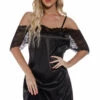 3WISHES Lingerie Cold Shoulder Satin Chemise