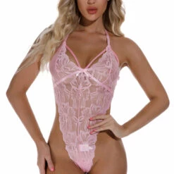 3WISHES Strappy High Hip Lace Teddy Lingerie 28 3WISHES Strappy High Hip Lace Teddy Lingerie