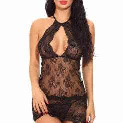 3WISHES Chemise Lingerie Lace Keyhole Chemise 15 3WISHES Chemise Lingerie Lace Keyhole Chemise