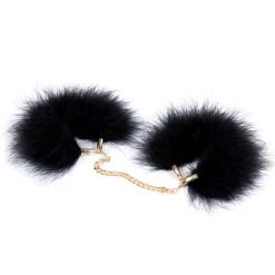 3WISHES Black Fuzzy Handcuffs