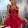 3WISHES Busty Bows Babydoll Lingerie