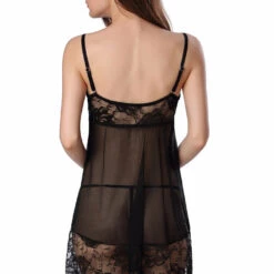 3WISHES Lingerie Mesh And Lace Blushing Babydoll