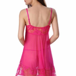 3WISHES Lingerie Mesh And Lace Blushing Babydoll