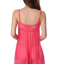 3WISHES Lingerie Mesh And Lace Blushing Babydoll