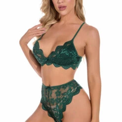 3WISHES Lingerie Lucky Lace Demi Bra And Panty