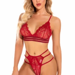 3WISHES Lingerie Sultry Strappy Bra Set 24 3WISHES Lingerie Sultry Strappy Bra Set