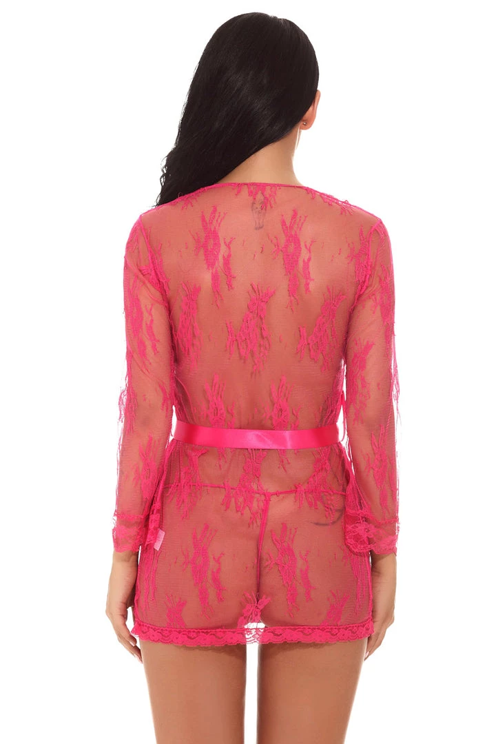 3WISHES Lingerie Scalloped Lace Robe 3 3WISHES Lingerie Scalloped Lace Robe