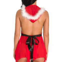 3WISHES Hooded Santa Lingerie Babydoll Babydoll Lingerie