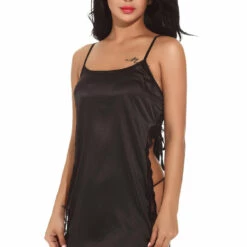 3WISHES Lingerie Open Side Satin Chemise 10 3WISHES Lingerie Open Side Satin Chemise