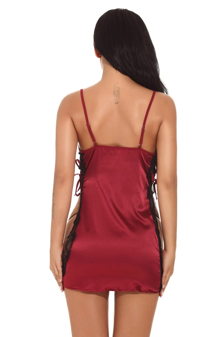 3WISHES Lingerie Open Side Satin Chemise 7 3WISHES Lingerie Open Side Satin Chemise