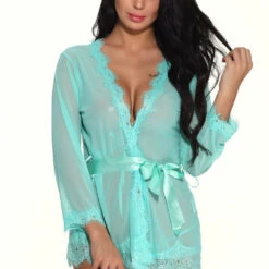 3WISHES Lingerie Magic In Mesh Robe