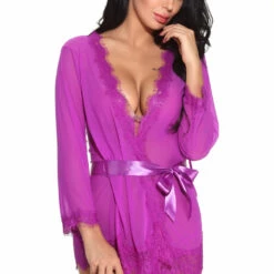 3WISHES Lingerie Magic In Mesh Robe