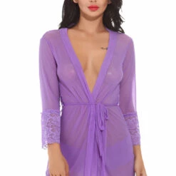 3WISHES Lingerie Sheer Desires Robe