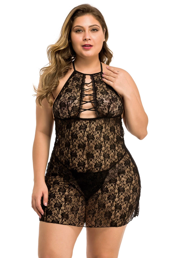 3Wishes Plus Size Daisy Lace Chemise 2 3Wishes Plus Size Daisy Lace Chemise