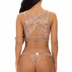3WISHES Lace Keyhole Bralette Set