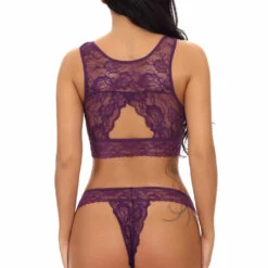 3WISHES Lace Keyhole Bralette Set