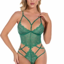 3WISHES Lingerie Totally Tempting Strappy Teddy
