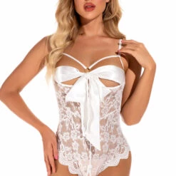 3WISHES Bow Front Bodysuit Lingerie 26 3WISHES Bow Front Bodysuit Lingerie
