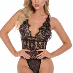 3WISHES Romantic Eyelash Lace Teddy