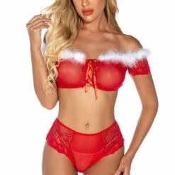 3WISHES Sassy Santa Bra Set Bra Sets