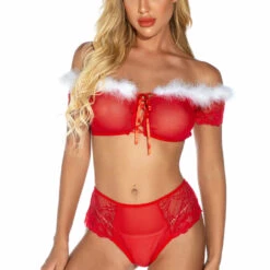 3WISHES Sassy Santa Bra Set Bra Sets