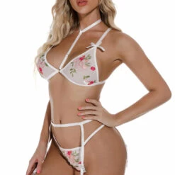 3WISHES Floral Romance Bra And Garter Set 7 3WISHES Floral Romance Bra And Garter Set