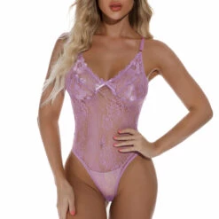 3WISHES Teddy Lingerie Romantic Rose Lace Teddy