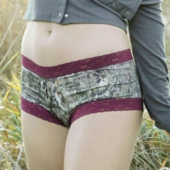 Wilderness Dreams Boyshorts Lace Trimmed Camo Boy Shorts