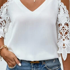 3Wishes White Cold Shoulder Top